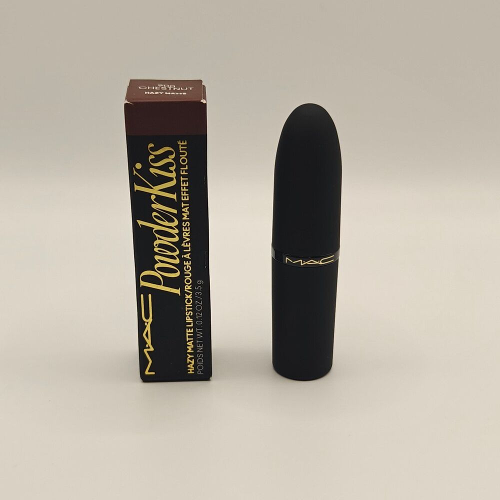 MAC Powder Kiss Hazy Matte Lipstick Chestnut 0.12oz New in Box